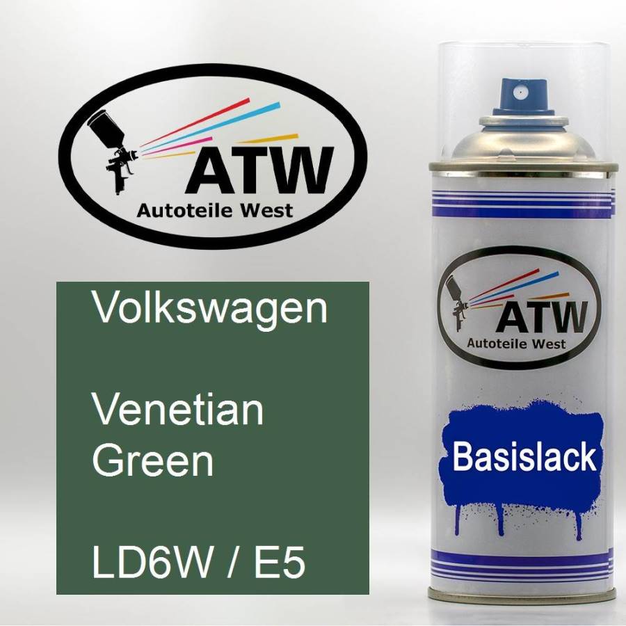 Volkswagen, Venetian Green, LD6W / E5: 400ml Sprühdose, von ATW Autoteile West.